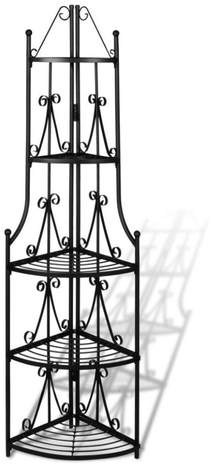 vidaXL Étagère d'angle pour plantes noir (40782)