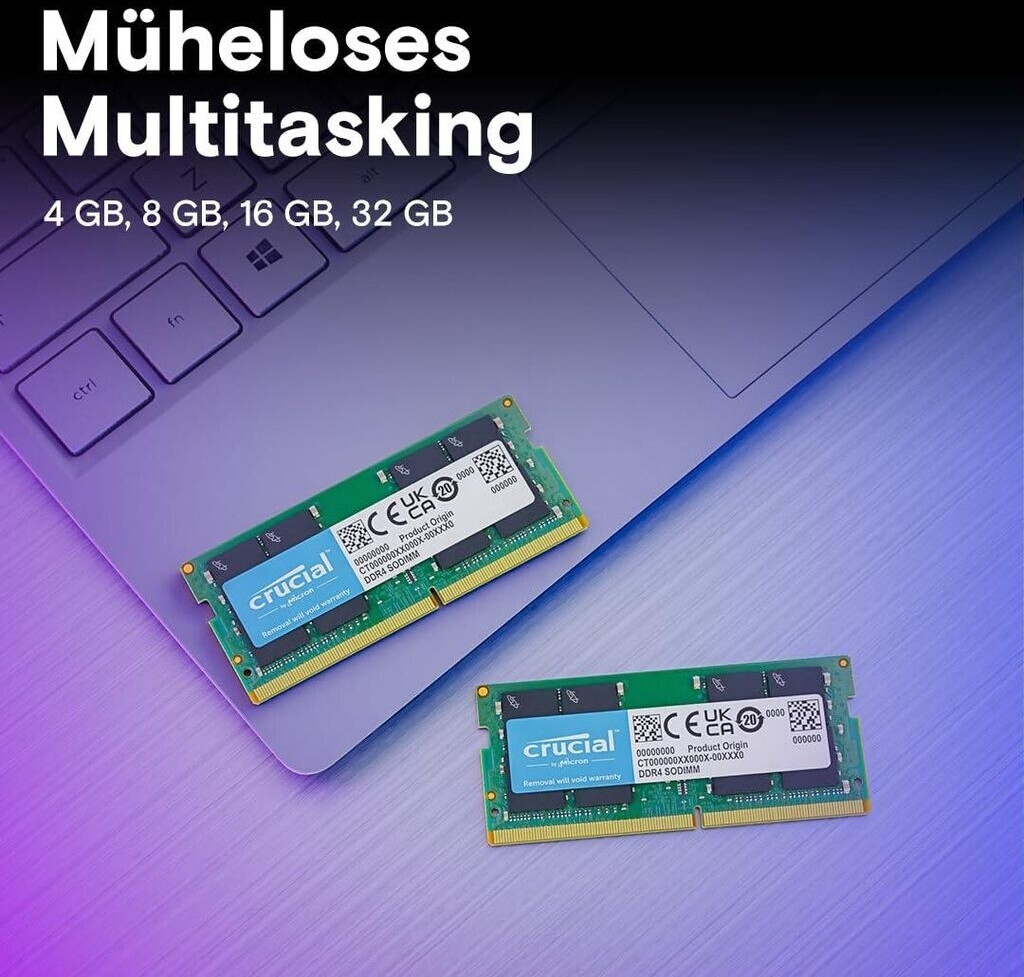 Crucial 16GB SODIMM DDR4-3200 CL22 (CT16G4SFRA32A) ab 104,90
