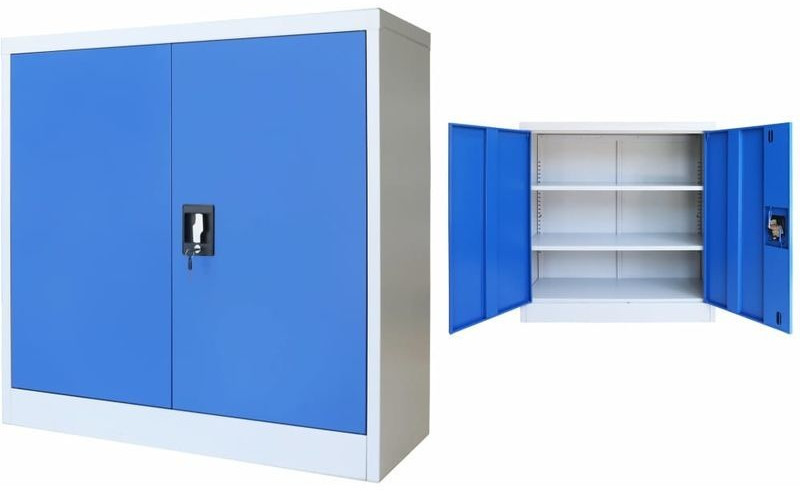 VidaXL Armoire de bureau 90 x 40 x 90 cm bleu et gris