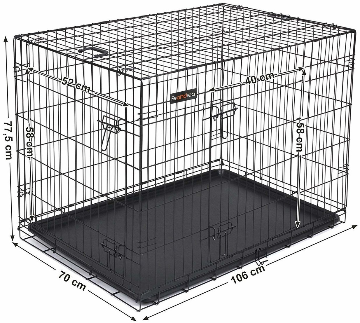 Feandrea Cage de transport Black Wire Dog Crate Feandrea Cage de transport Black Wire Dog Crate