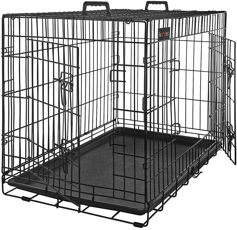 Feandrea Cage de transport Black Wire Large Dog Crate Feandrea Cage de transport Black Wire Large Dog Crate