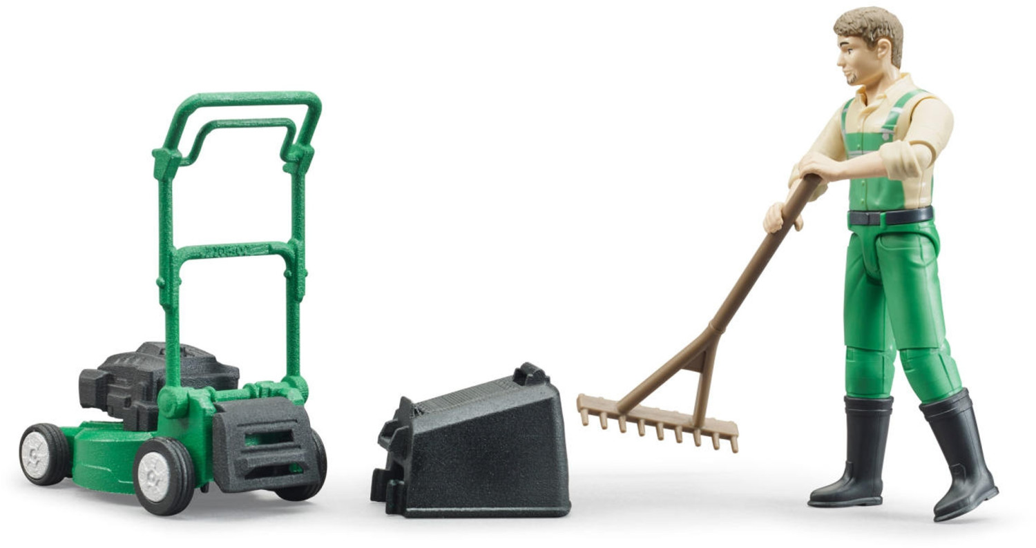 Bruder bworld Gärtner mit Rasenmäher und Gartengeräten (62103) ab € 8
