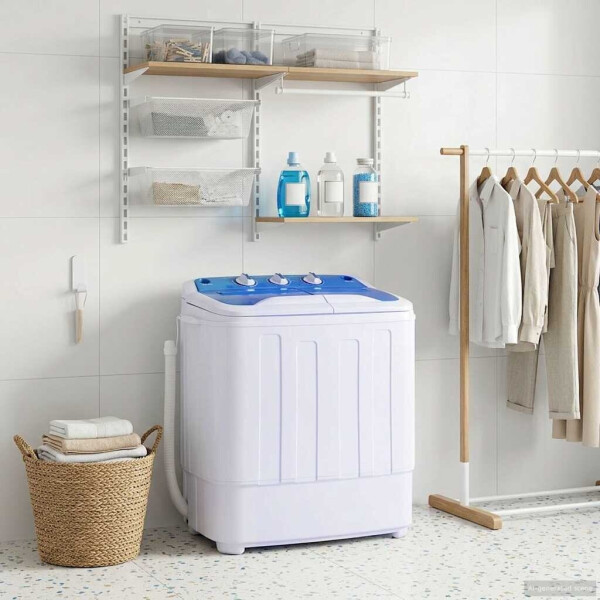 vidaXL Mini-Waschmaschine mit Schleuder und 2 Kammern 5,6 kg, Bild 7