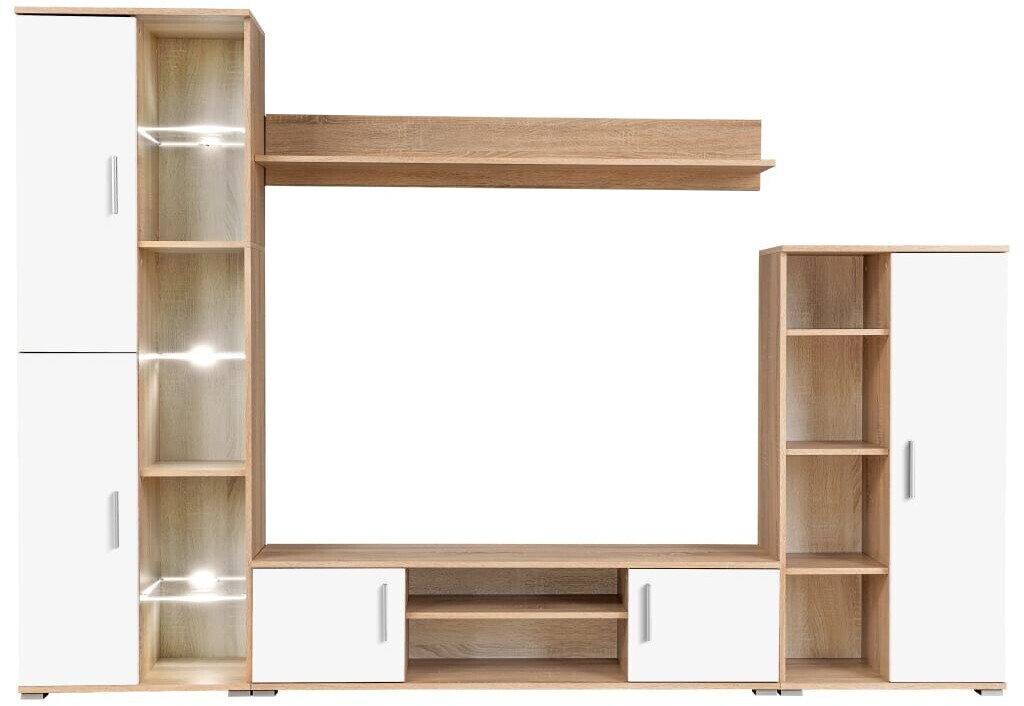 VidaXL Meuble TV mural LED chêne sonoma