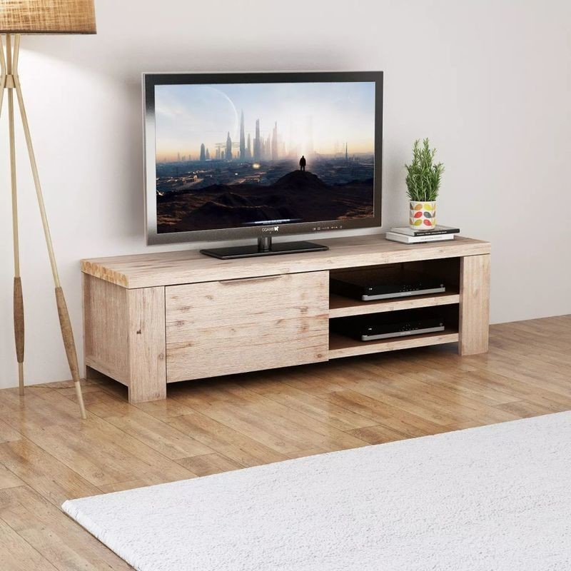 VidaXL Meuble TV bois d'acacia massif 140 x 38 x 40 cm