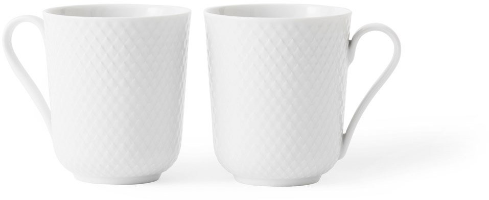 Lyngby Porcelæn Rhombe cup (33 cl) 2-pack white