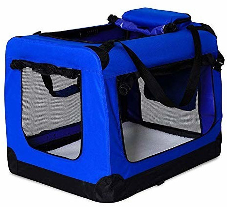 Dibea Caisse de transport pliable pour chien XXXL bleu