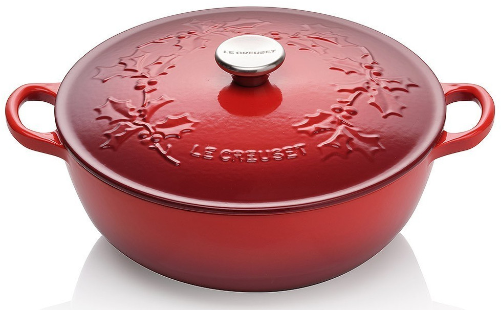 Le Creuset Roasting pan Holly round cast iron cherry red 26cm