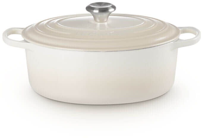Le Creuset Roaster Signature Oval Cast Iron Meringue 31cm