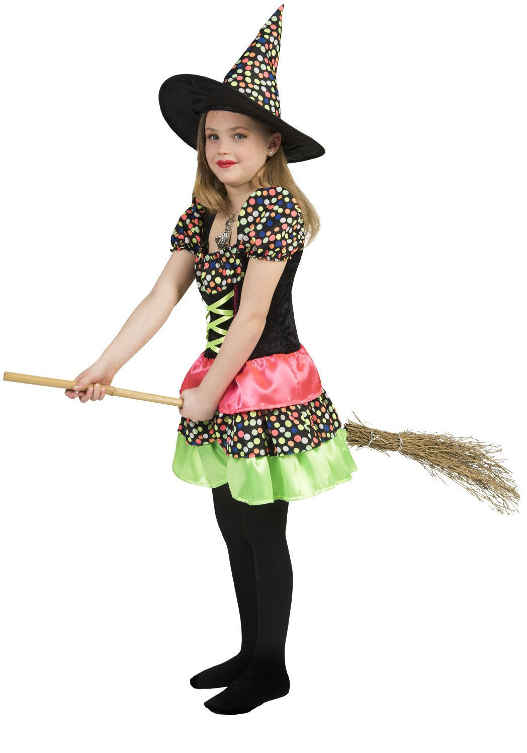 Toyland Polka Dot Witch Costume for Girls Witch Wendy, black