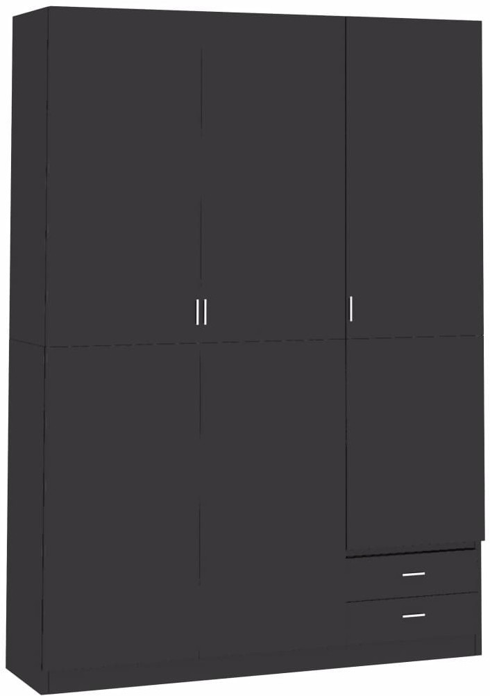 VidaXL Armoire 3 portes gris brilant 120 x 50 x 180 cm
