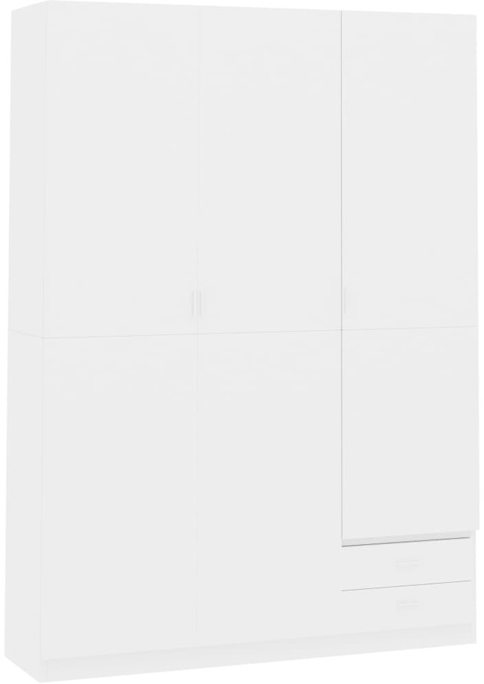 VidaXL Armoire 3 portes blanc brillant 120 x 50 x 180 cm