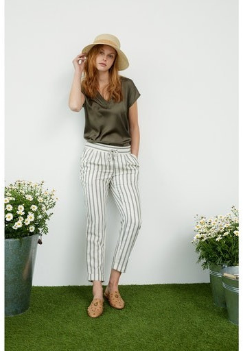 More & More Stripe pants (01054010-2041) ecru