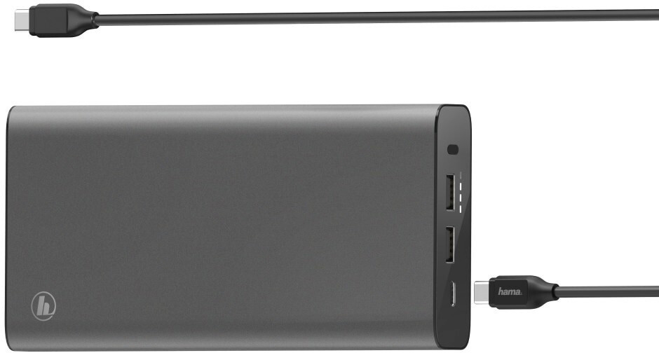 Batterie externe HAMA 10 000mAh, 2 USB- A, 1 USB- C gris