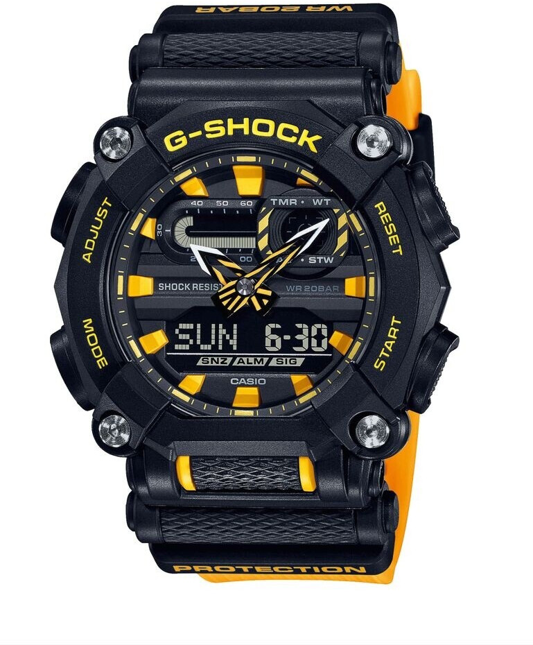 Casio GA-900-4AER Orologio Uomo G-Shock, Cronografo Analogico-Digitale, 200mt Sub, Cinturino Resina Blu