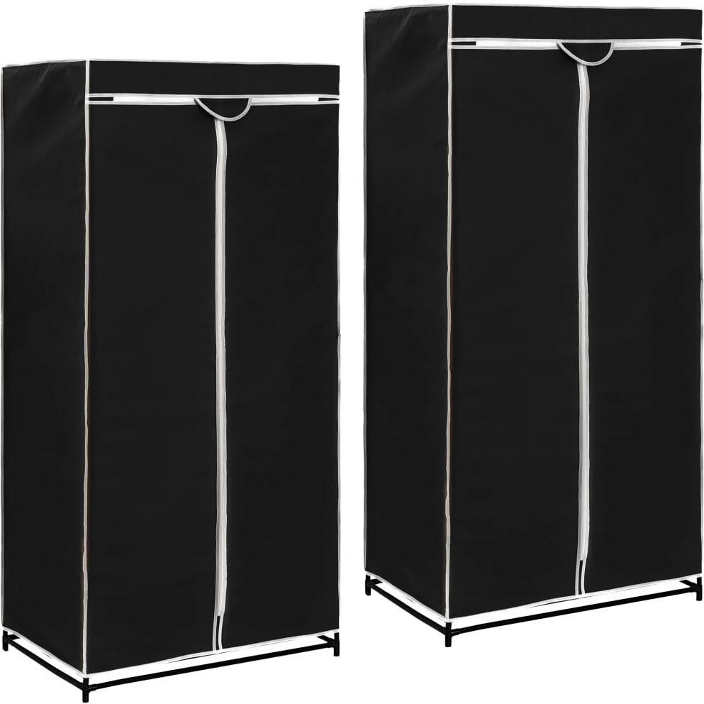 VidaXL Armoire tissu noir 75 x 50 x 160 cm (2 pièces)