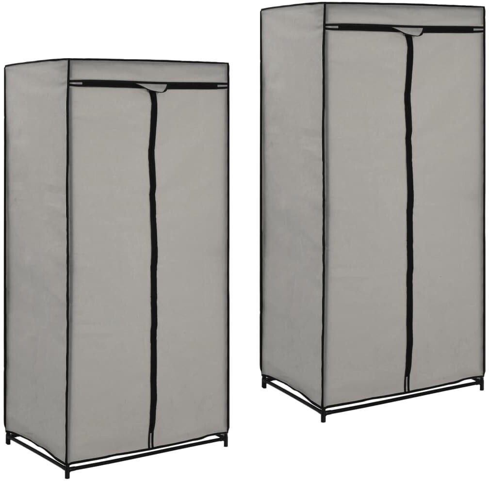 VidaXL Armoire en tissu gris 75 x 50 x 160 cm (2 pièces)