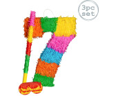 Fax Potato Number 7 Piñata Set with Stick & Blindfold