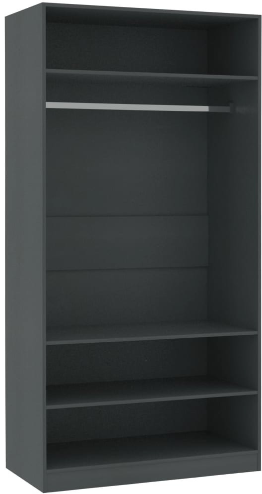 VidaXL Armoire ouverte grise 100 x 50 x 200 cm