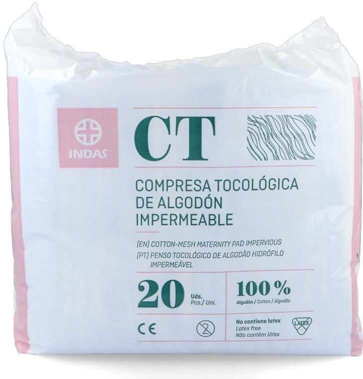 Indas Compresas tocológicas de algodón impermeable (20 uds.) desde 3,27 €