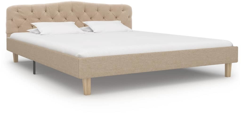 VidaXL Cadre de lit capitonné beige 160 x 200 cm