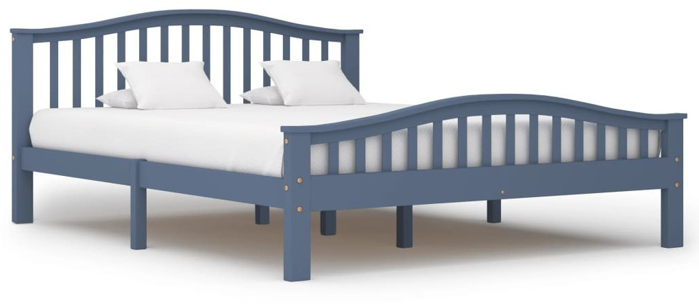 VidaXL Cadre de lit bois de pin massif gris 160 x 200 cm