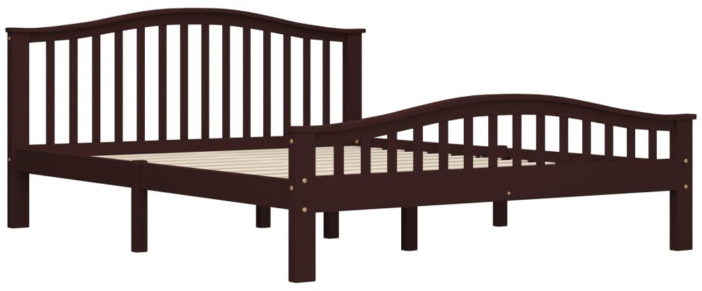 VidaXL Cadre de lit en pin massif marron 160 x 200 cm