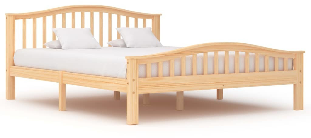 VidaXL Cadre de lit en pin massif naturel 160 x 200 cm