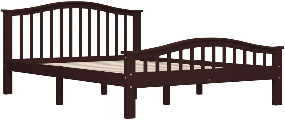 VidaXL Cadre de lit en pin massif marron 140 x 200 cm