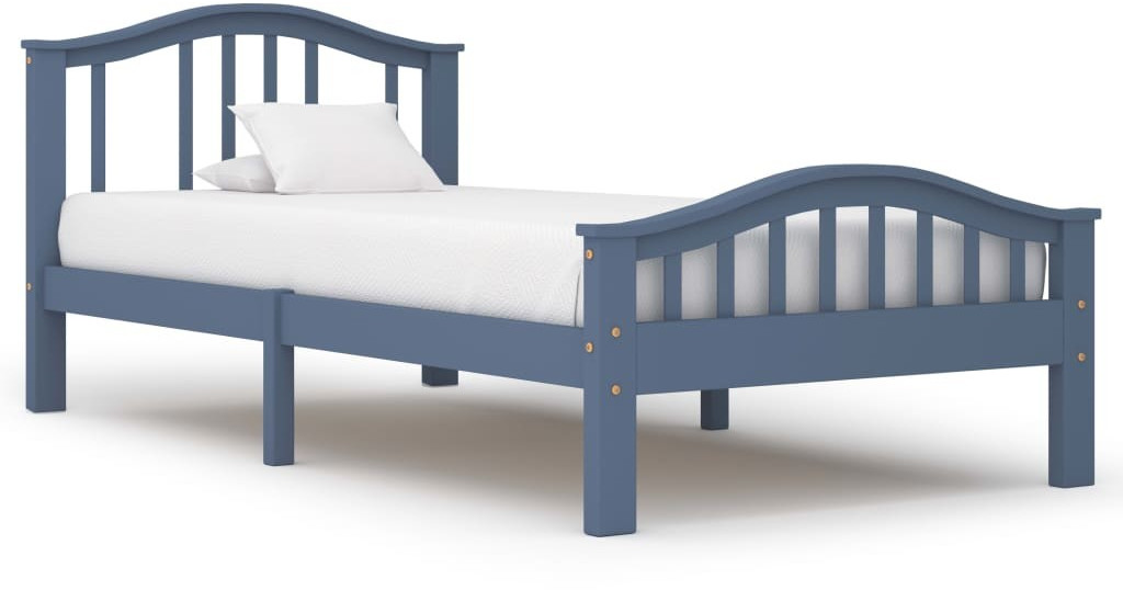 VidaXL Cadre de lit en pin massif gris 100 x 200 cm