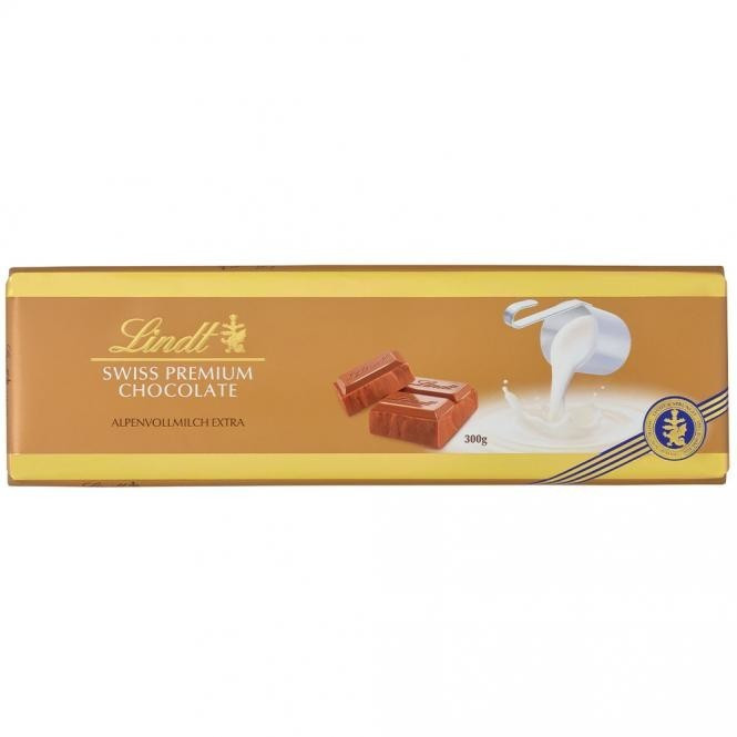 Lindt Alpenvollmilch Extra Schokolade - Große Tafel - 300 Gramm