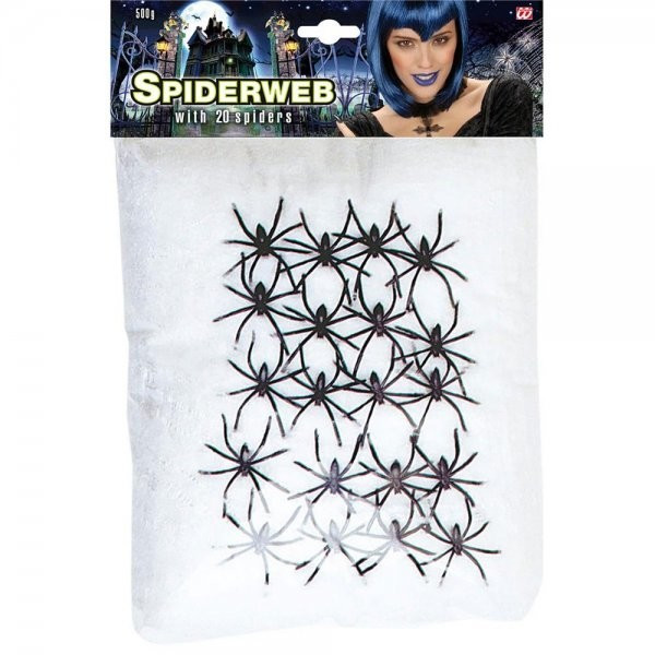 Widmann Spiderweb with 20 Spiders, white (8230379)