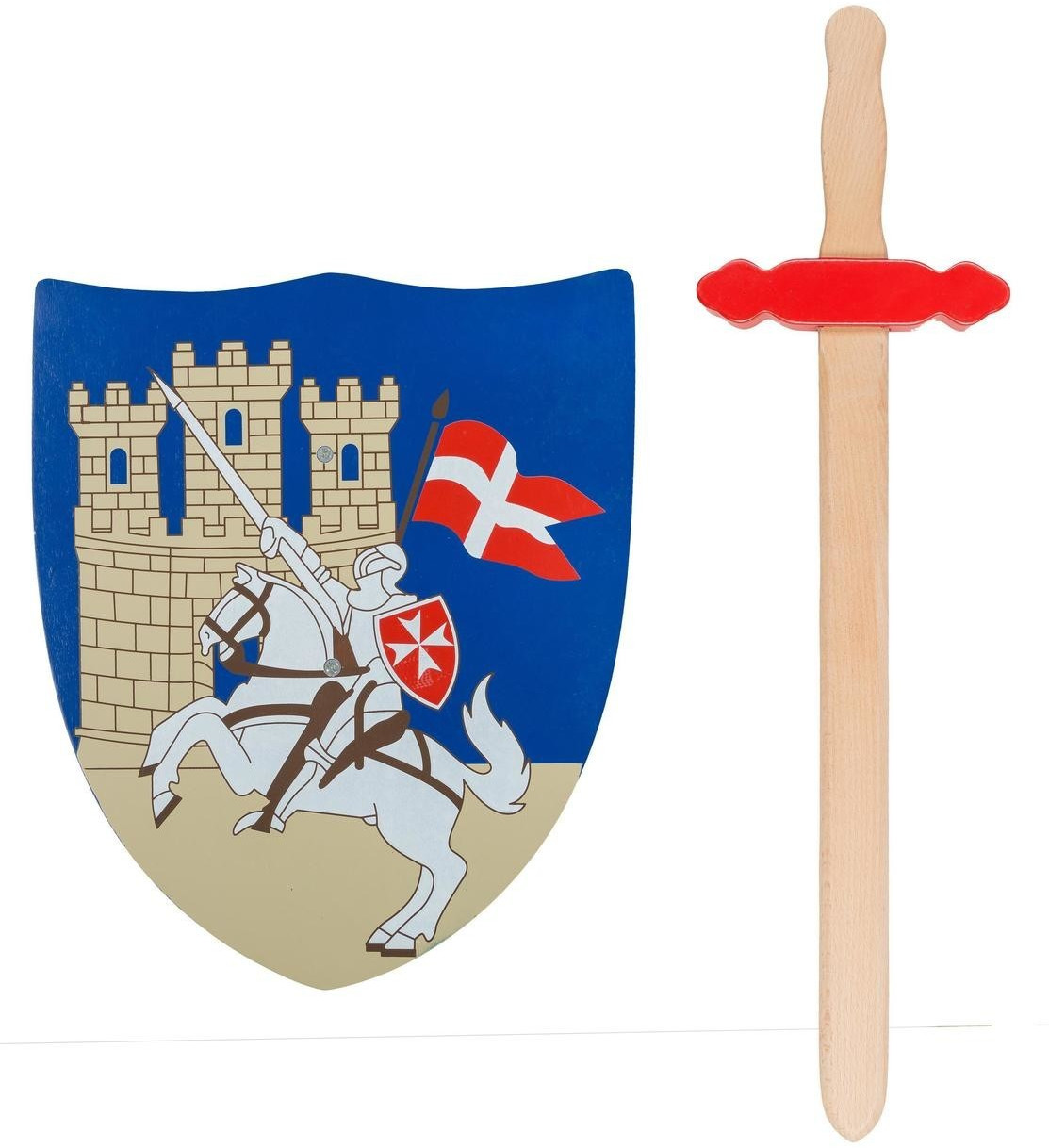 Idena Knight-Set Knightschild und sword aus Holz KreuzKnight