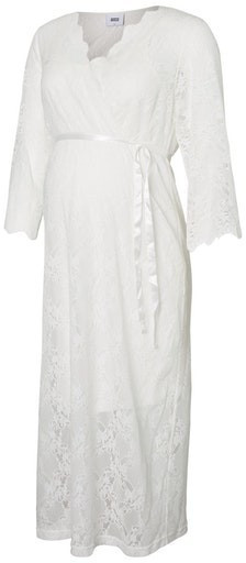 Mamalicious Mlhill 3/4 Lace Midi Length Dress (20008386) snow white