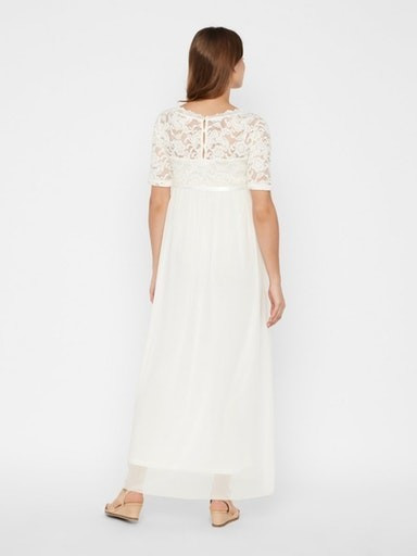 Mamalicious Mlmivana 2/4 Mesh Maxi Dress (20011007) snow white