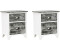vidaXL Bedside Table 2 Drawers Grey/White (2 Pieces)