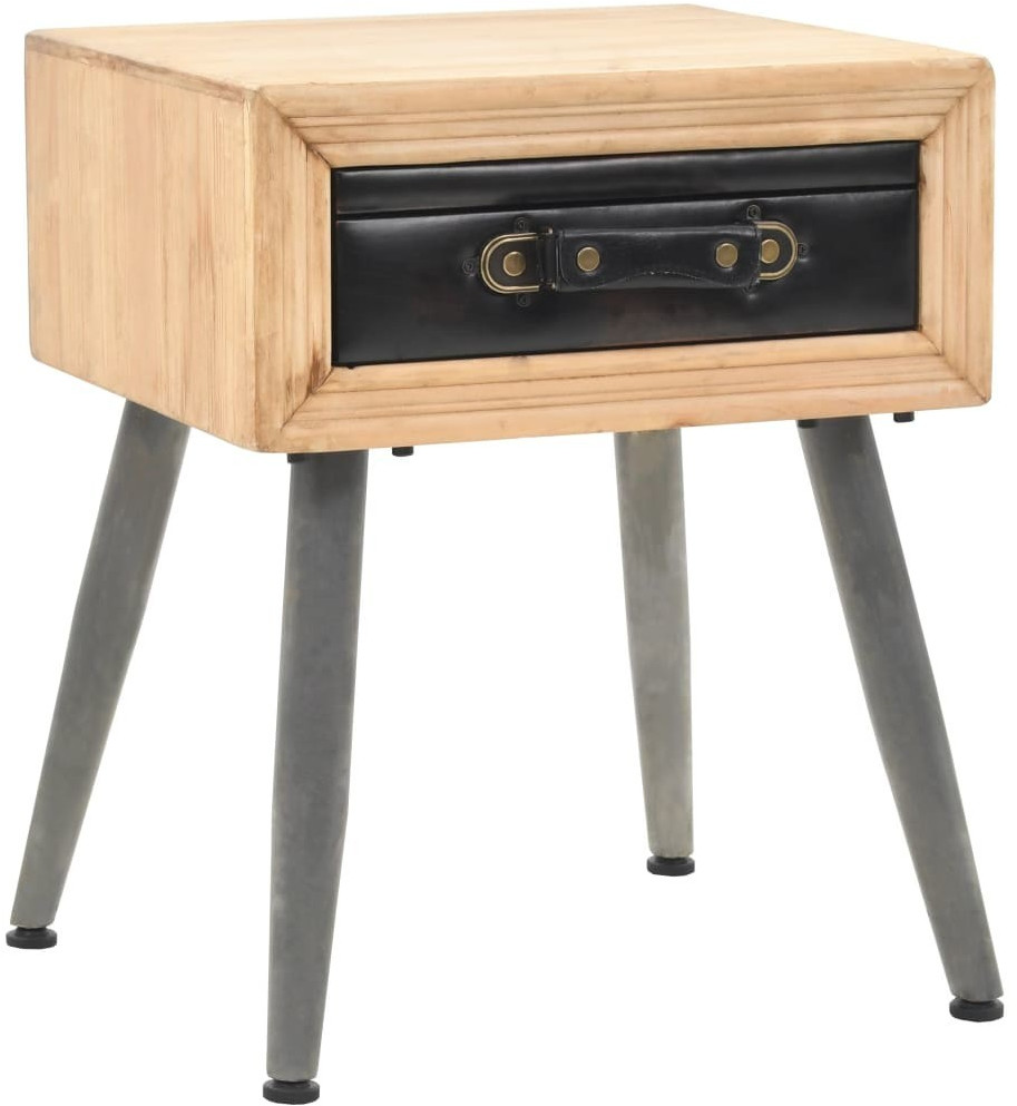 Photos - Storage Сabinet VidaXL Bedside Table Suitcase Pine Wood 43 x 38 x 50 cm 