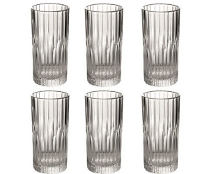 Longdrink-Gläser Becher Glas Manhattan Set 4-teilig XXL-Gläser mit Löffel 