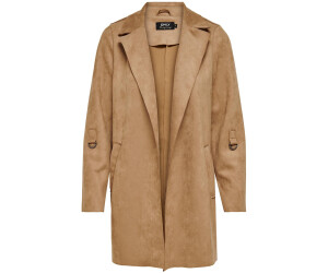 ONLY Damen Faux Suede Coat Life Cc OTW - Langer Kunst-Wildleder-Mantel Mit Reverskragen, Für Kalte Tage