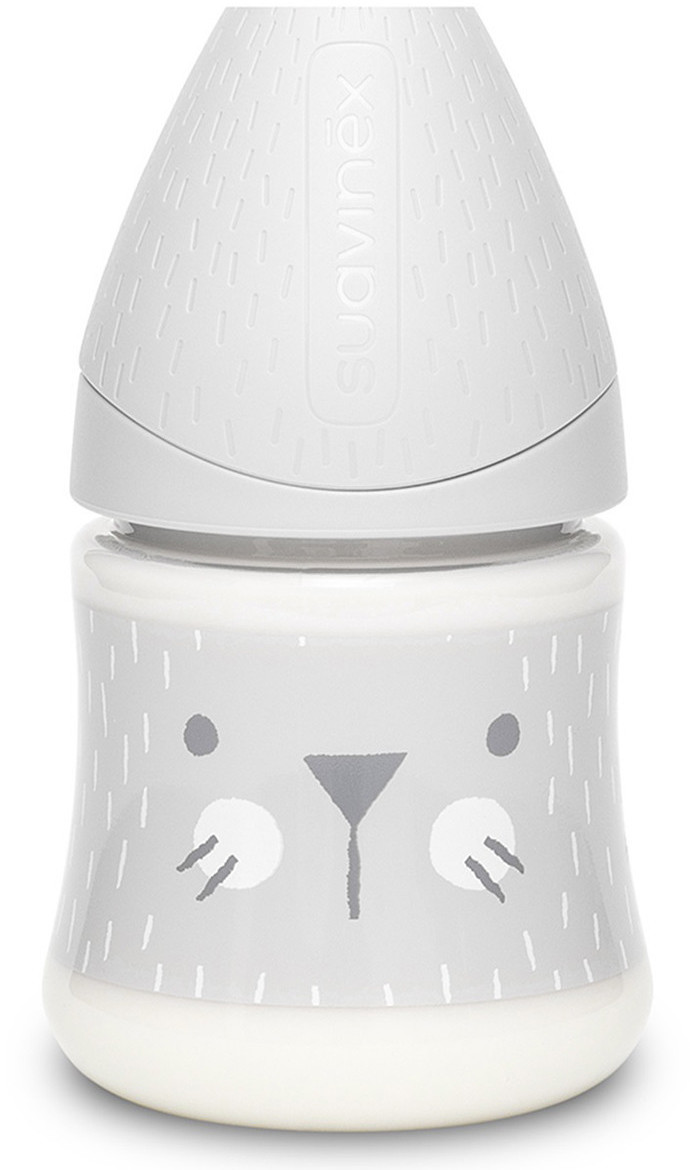 Suavinex Biberon 150 ml Premium moustache gris