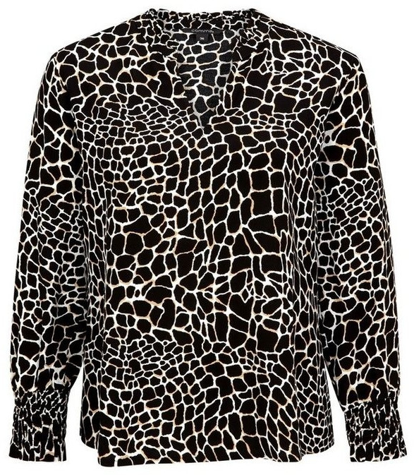 Comma Crêpe blouse (85.899.19.1301) black kroko