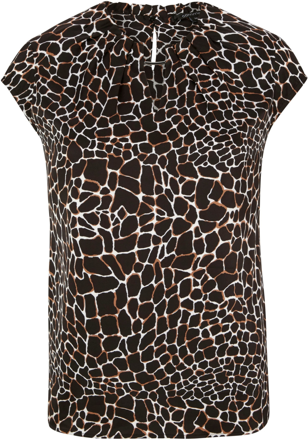 Comma High-Neck Blouse (85.899.12.1331) black kroko