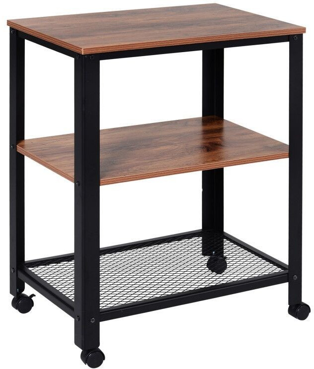 Homcom Desserte vintage indus noir et bois