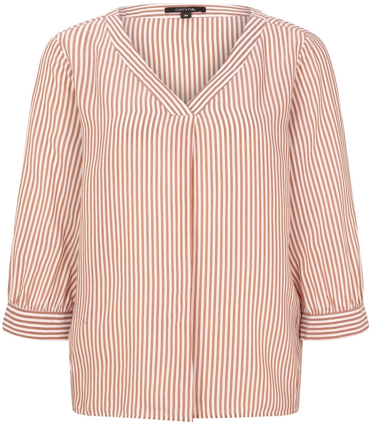 Comma Viscose Blouse (81.007.19.2369) cognac pinstripes