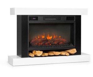 Klarstein Vulsini Dawn Timer bis 38 m/² LED-Technik zuschaltbare Heizung Creme Fernbedienung 1700//1900 W 2 Heizstufen 130 x 106 cm Elektrokamin realistische Flammenillusion