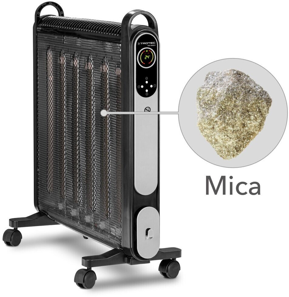 Termoventilatore TROTEC TCH 2050 E – 2000 Watt – Riscaldamento A Onde Termiche Per Ambienti Fino A 60 M³ – Telecomando E Timer 24h