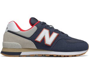 new balance 574 dark blue with team red