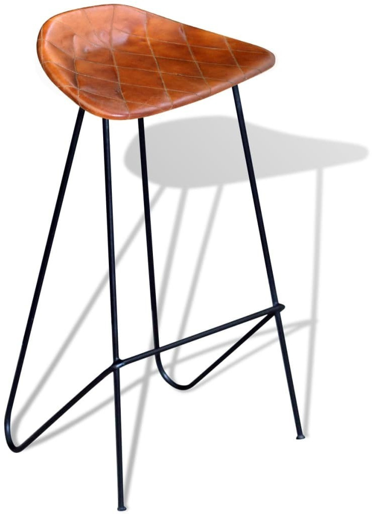 VidaXL Chaise de bar en cuir marron (4 pièces)