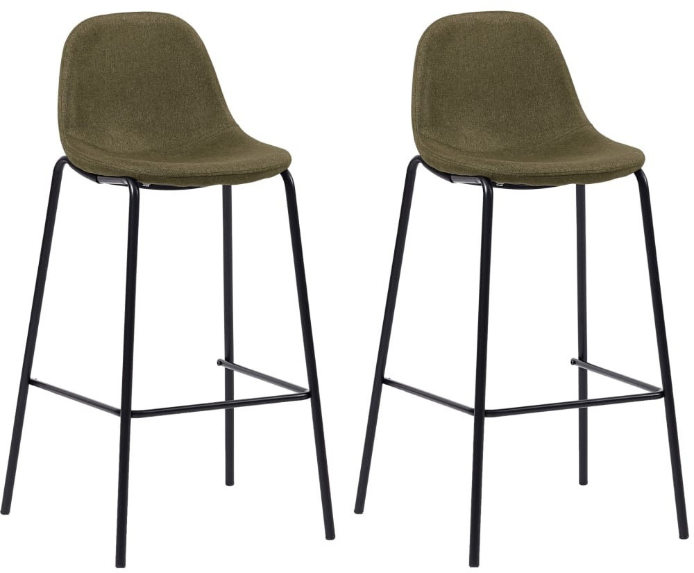 VidaXL Chaise de bar en tissu marron (2 pièces)
