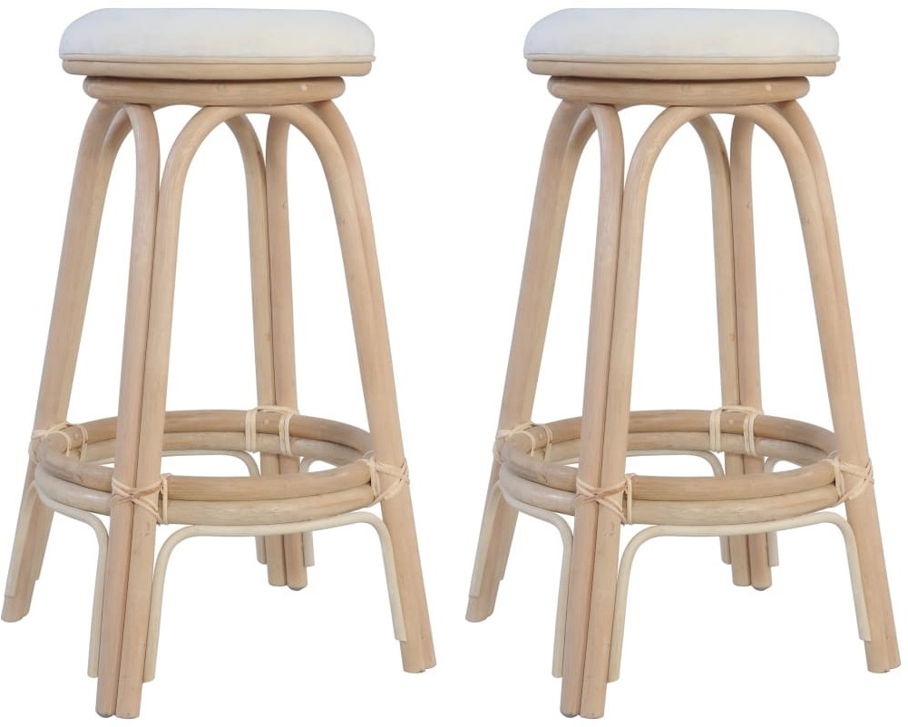 VidaXL Tabouret de bar en rotin (2 pièces)
